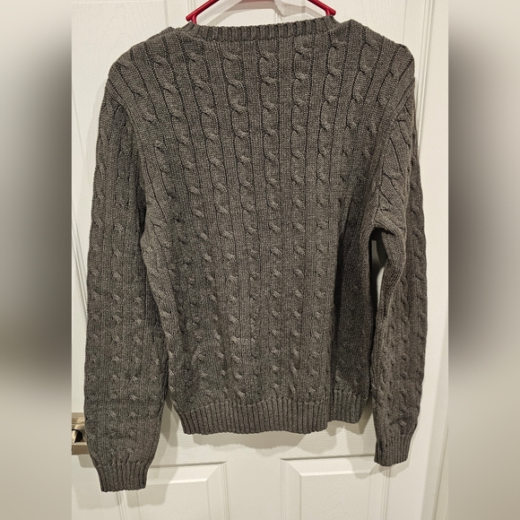 NWT Ralph Lauren Sport Women's Gray Cable Knit Pullover with Pink Logo Size-XL - Picture 5 of 11
